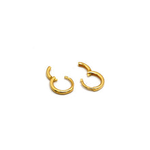 Real Gold Plain Round Helix Ear Piercing Earring Set 2451 E1843