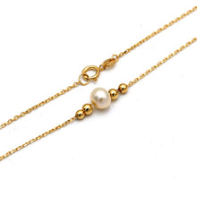 Real Gold Single Pearl Adjustable Size Necklace (45 cm) 2499 N1514