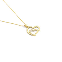 Real Gold 2 Inside Heart Necklace - Model 0304 CWP 1974