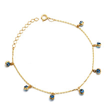 Real Gold 7 Evil Eye Bracelet 2493 (19 C.M) BR1857