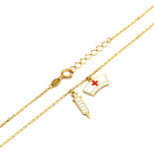 Real Gold 3 Color Nurse Adjustable Size Necklace 7893 N1406
