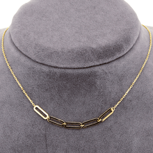 Real Gold 5 Paper Clip Adjustable Size Necklace 7793 N1399