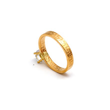 Real Gold Maze Hoop Solitaire Ring 0665 (SIZE 6.5) R2411