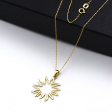 Real Gold Plain Sun Design Necklace - Model 0111 CWP 1960