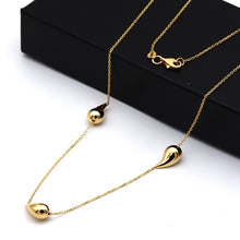 Real Gold 3 Teardrop Adjustable Size Necklace (40+5 = 45 C.M) 1677 N1540