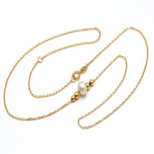 Real Gold Single Pearl Adjustable Size Necklace (45 cm) 2499 N1514