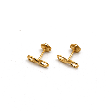 Real Gold Infinity Plain Screw Earring Set 0032 K1238