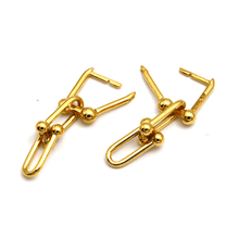 Real Gold GZTF Hardware With Real TF Lock Solid Hanging Clip Earring Set 0372-4 E1824