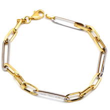 Real Gold 2 Color Long Paper Clip Chain Bracelet 2907 BR1602