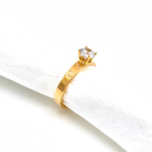 خاتم سوليتير من الذهب الحقيقي (مقاس 5.5) R2399 GZCR 0671