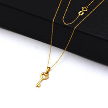 Real Gold Pendant with Two Heart and Key Design - Model 0295 CWP 1945