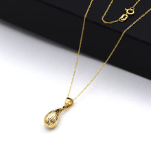 Real Gold Necklace with Lined Teardrop Design - Model 5084/5 CWP 1950