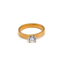 Real Gold Maze Hoop Solitaire Ring 0665 (SIZE 8) R2428