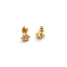 Real Gold Fine Stars Stone Stud Earrings Set - Model 0206 E1967