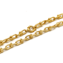 Real Gold GZTF Bold Chunky Solid Hardware Necklace With Luxury Round Lock 4751 (45 C.M) N1392