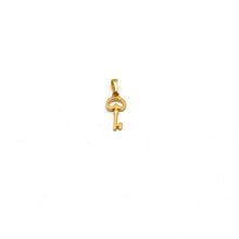 Real Gold Pendant with Oval Key and Heart Design - Model 0288 P 1946