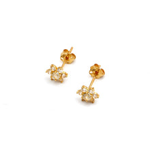 Real Gold Fine Stars Stone Stud Earrings Set - Model 0206 E1967