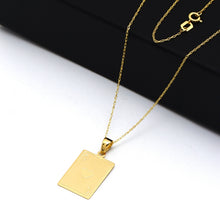 Real Gold Rectangle ACE A Card Plain Necklace 2644 CWP 1908