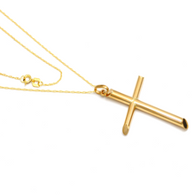 Real Gold 3D Plain Big Cross Sleek Necklace 1211 CWP 1920