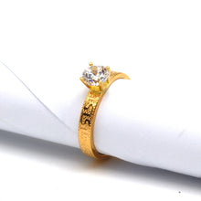 Real Gold Maze Hoop Solitaire Ring 0665 (SIZE 7) R2412