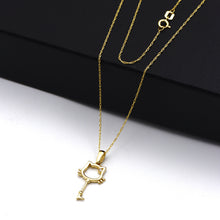 Real Gold Kitty Stone Key Necklace - Model 0206 CWP 1966