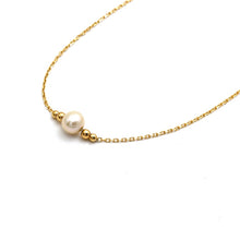 Real Gold 1 Small Pearl with 4 Beads Adjustable Size Necklace (45 cm) 2500 N1515