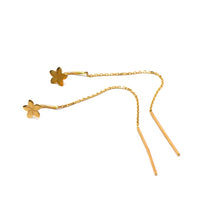 Real Gold Flower Hanging Earring Set - Model 0509 E1858