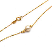 Real Gold 1 Small Pearl with 4 Beads Adjustable Size Necklace (45 cm) 2500 N1515