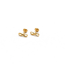 Real Gold Infinity Plain Screw Earring Set 0032 K1238