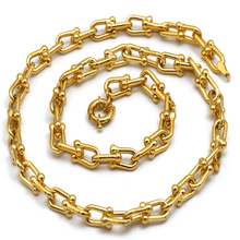 Real Gold GZTF Bold Chunky Solid Hardware Necklace With Luxury Round Lock 4751 (45 C.M) N1392