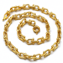 Real Gold GZTF Bold Chunky Solid Hardware Necklace With Luxury Round Lock 4751 (45 C.M) N1392