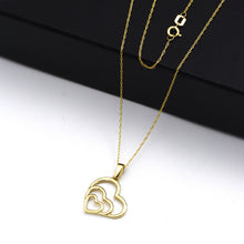 Real Gold 3 Inside Heart Necklace - Model 0285 CWP 1973