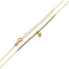 Real Gold 3 Color Beads with Hanging Ball Adjustable Size Necklace 0473 (45 C.M) N1537