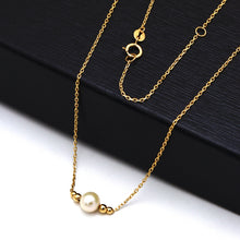 Real Gold 1 Small Pearl with 4 Beads Adjustable Size Necklace (45 cm) 2500 N1515