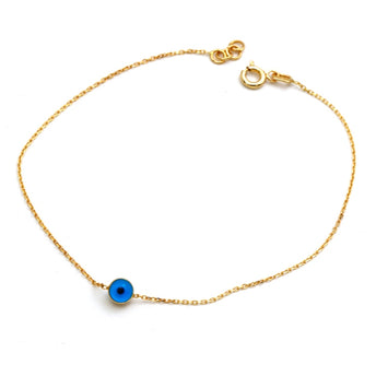 Real Gold Classic Evil Eye Bracelet (17.5 CM) - Model 0635 BR1862