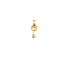 Real Gold Pendant with Two Heart and Key Design - Model 0295 P 1945