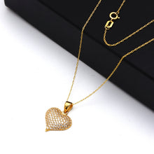 Real Gold Stones Engraved on Heart Necklace 0026 CWP 2020