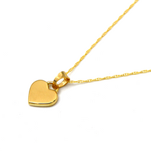 Real Gold 3D Small Heart Plain Necklace 4854 CWP 1912
