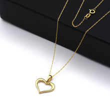 Real Gold Plain Heart Necklace - Model 0163 CWP 1972