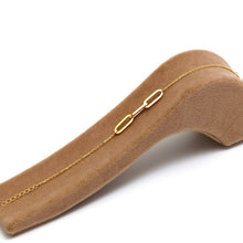 Real Gold 3 Paper Clip Adjustable Size Bracelet 9980 BR1603