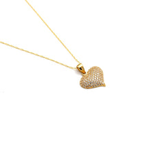 Real Gold Stones Engraved on Heart Necklace 0026 CWP 2020