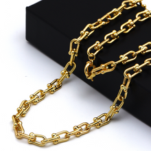 Real Gold GZTF Bold Chunky Solid Hardware Necklace With Luxury Round Lock 4751 (45 C.M) N1392