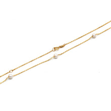 Real Gold 5 Pearl Adjustable Size Necklace (45 cm) 2487 N1516