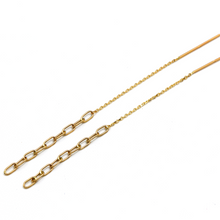 Real Gold Paper Clip Hanging Earring Link Thickness 2 MM 2694 E1828