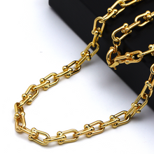 Real Gold GZTF Bold Chunky Solid Hardware Necklace With Luxury Round Lock 4751 (45 C.M) N1392