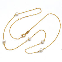 Real Gold 5 Pearl Adjustable Size Necklace (45 cm) 2487 N1516