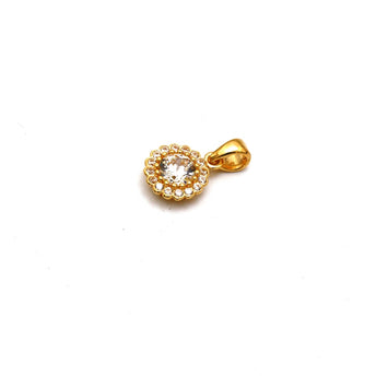 Real Gold Round Stone Pendant 1350 P 2021