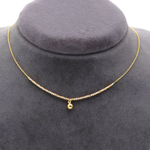 Real Gold 3 Color Beads with Hanging Ball Adjustable Size Necklace 0473 (45 C.M) N1537