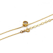 Real Gold Adjustable Necklace with Movable Round Stone - Model 0098 N1437