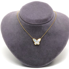 Real Gold Pearl Butterfly Adjustable Size Necklace - Model 0123 N1432